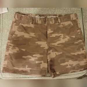 Eddie Bauer camo camouflage shorts 10‎ Tall 10T Slightly Curvy Stretch